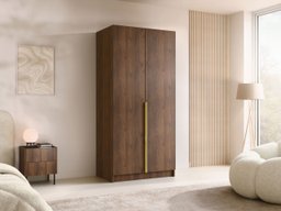 Armoire Closico Staton I (Noyer + Doré)