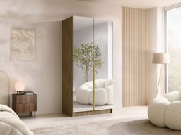 Armoire Closico Staton III (Clair bois + Doré)