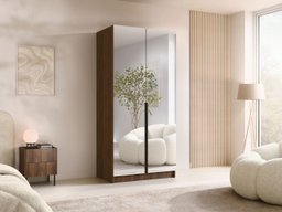 Armoire Closico Staton III (Noyer + Noir)