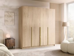 Armoire Closico Navor I (Clair bois + Doré)