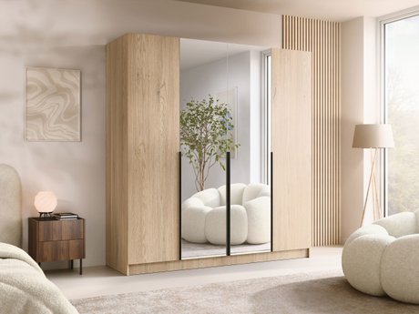 Armoire Closico Navor II (Clair bois + Noir)
