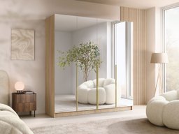 Armoire Closico Navor III (Clair bois + Doré)