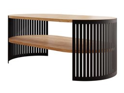 Table basse Civer III (Noir + Chêne doré artisanal)
