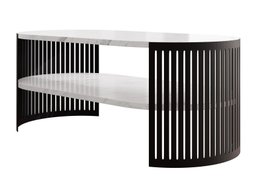 Table basse Civer III (Noir + Marbre blanc)