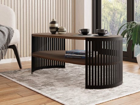 Table basse Civer III (Noir + Noyer)