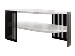 Table basse Civer VI (Noir + Marbre blanc)