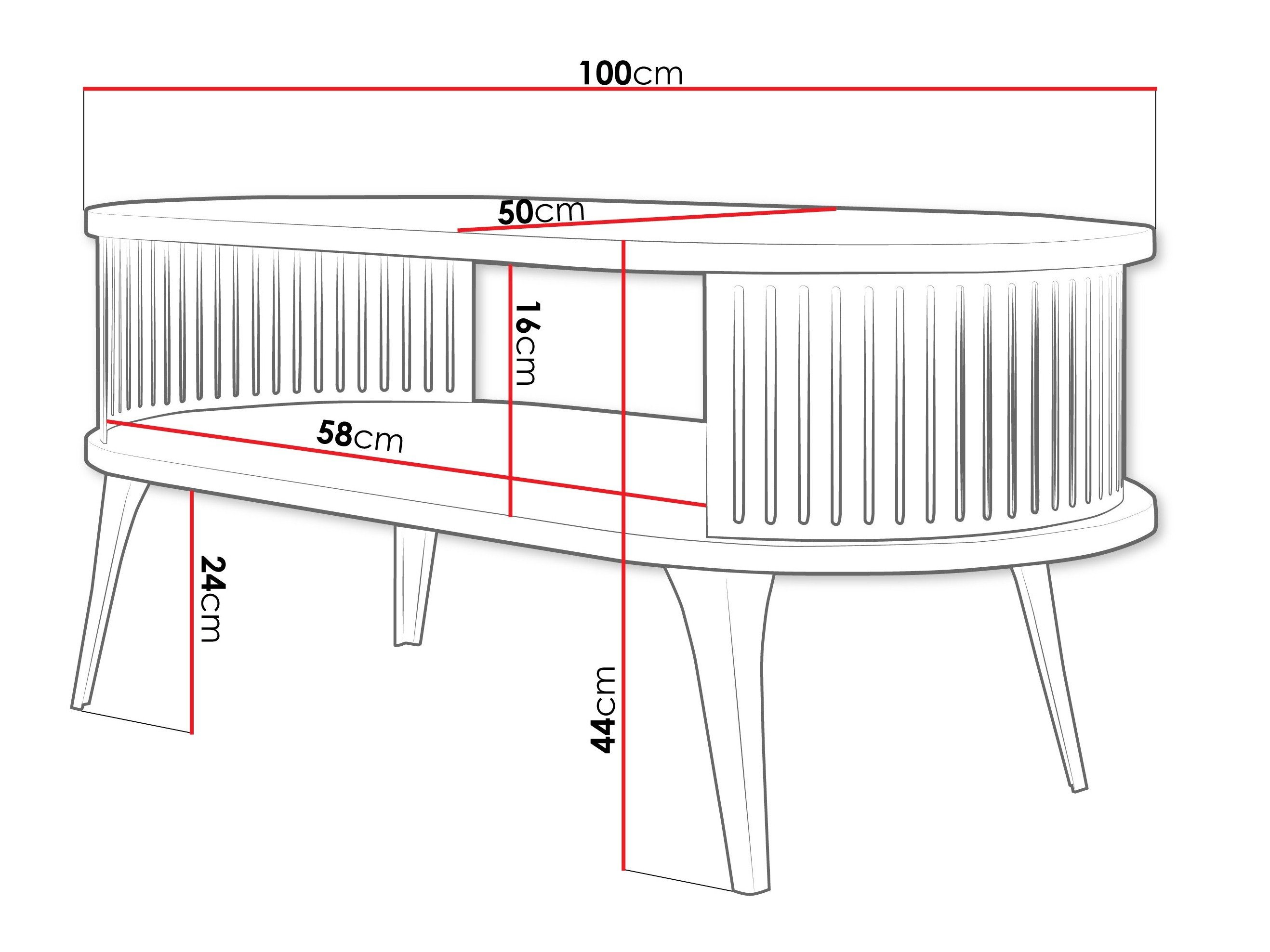 Table basse Vitum III (Noir + Blanc)