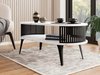 Table basse Vitum III (Noir + Marbre blanc)