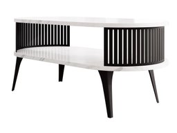 Table basse Vitum III (Noir + Marbre blanc)