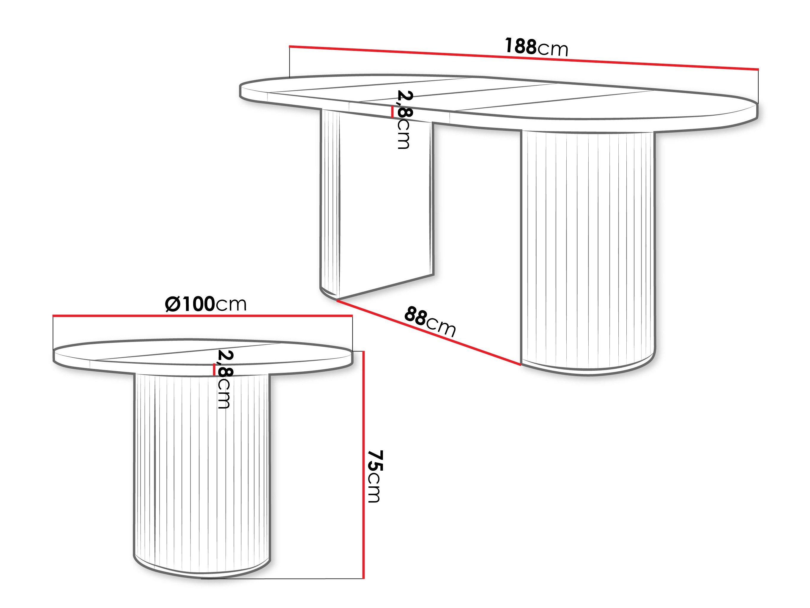 Table Tucson 175 (Travertin clair + Beige)