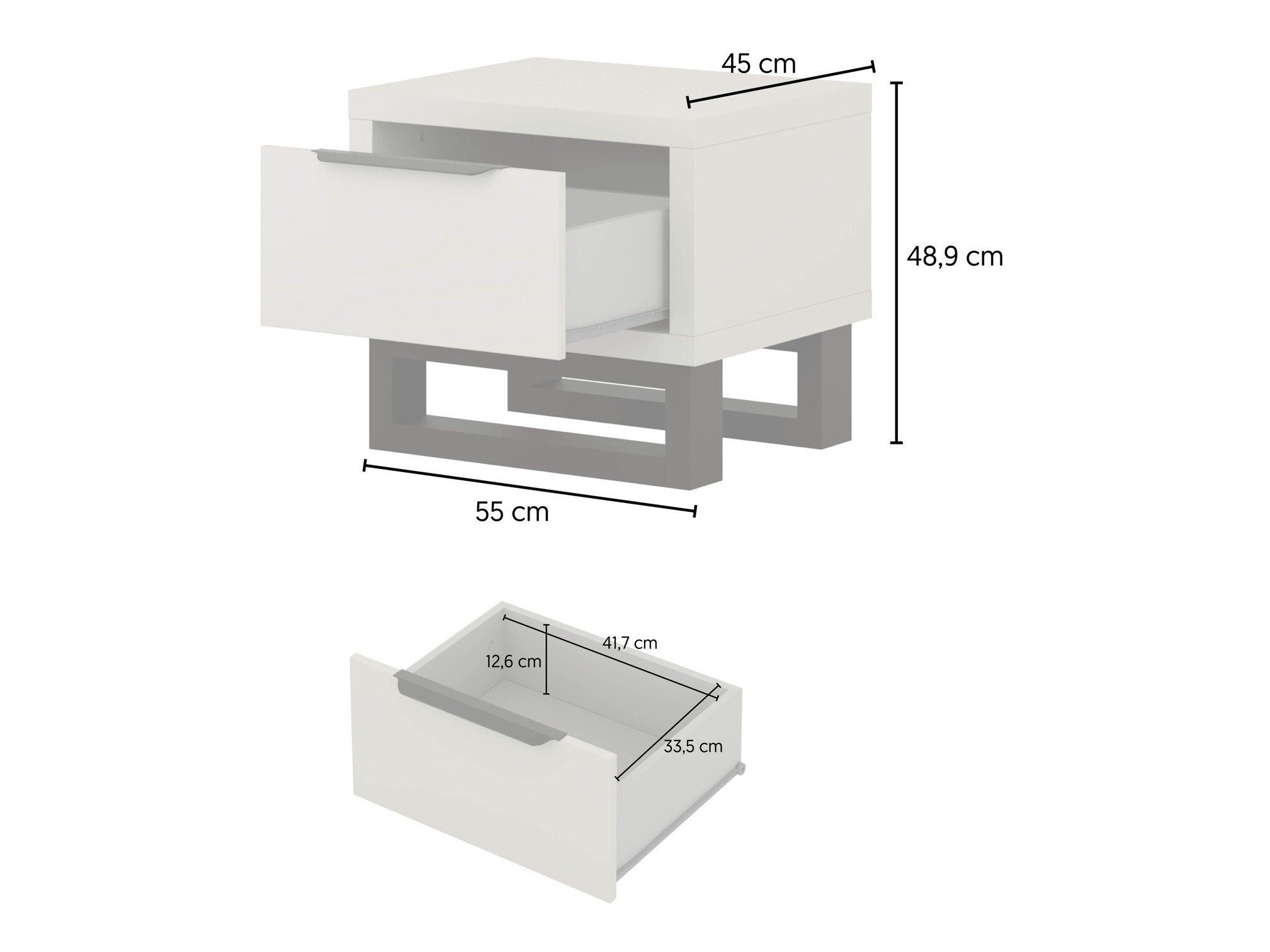 Table de chevet Avicavu 123 (Cachemire + Noir)