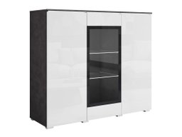 Buffet Mirfivo 103 (Matera gris + Blanc brillant)