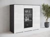 Buffet Mirfivo 103 (Matera gris + Blanc brillant)
