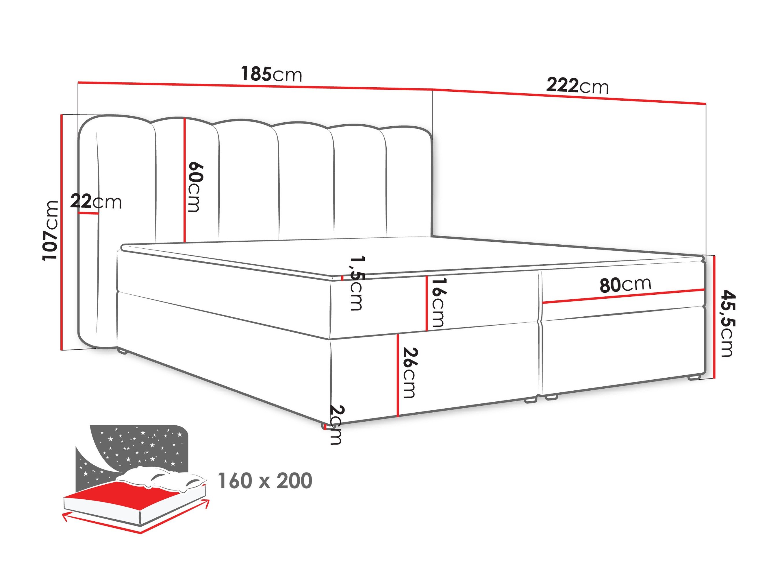 Lit boxspring Stonecrest 112 (Lambi 03)