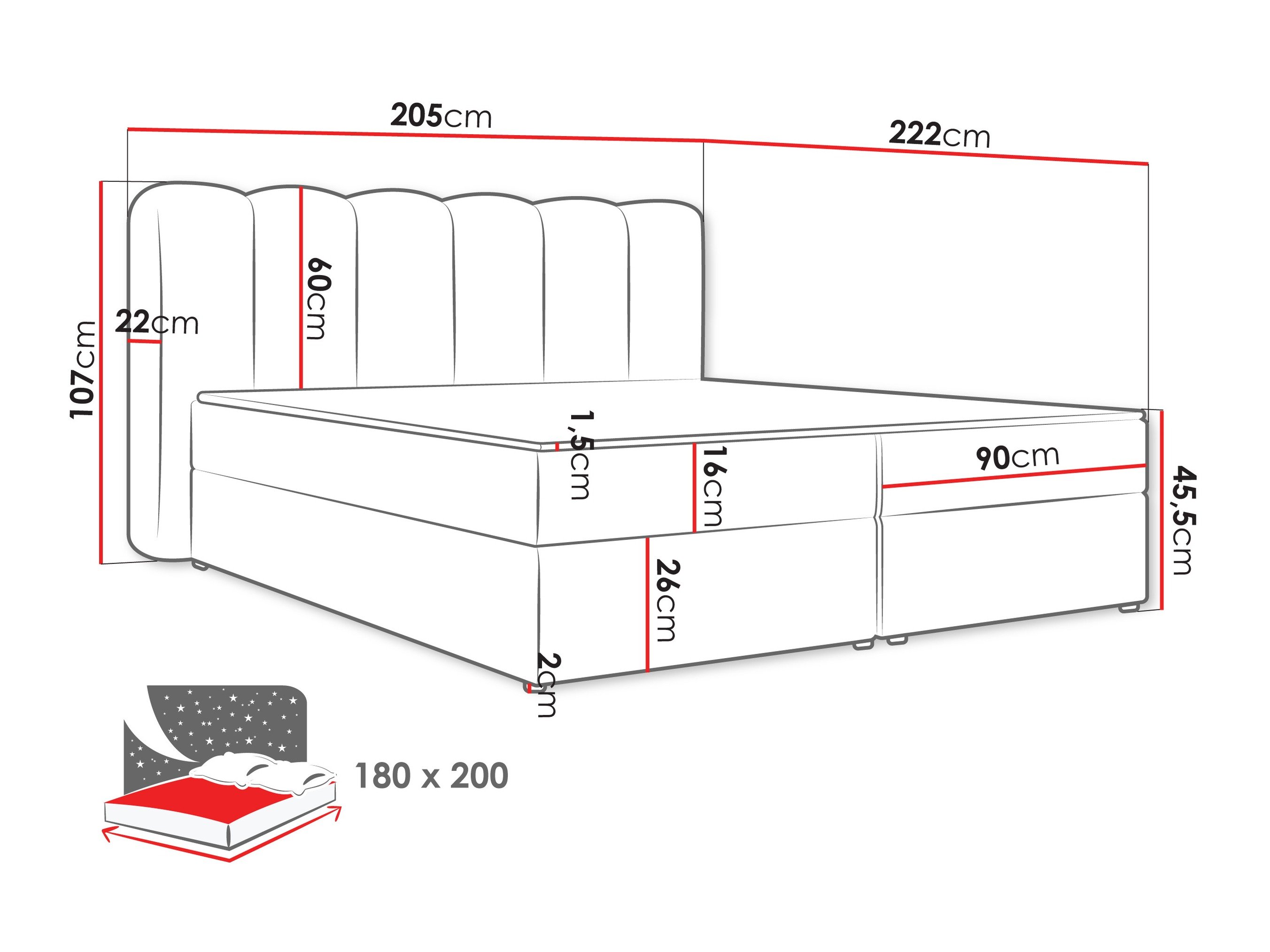 Lit boxspring Stonecrest 112 (Lambi 03)