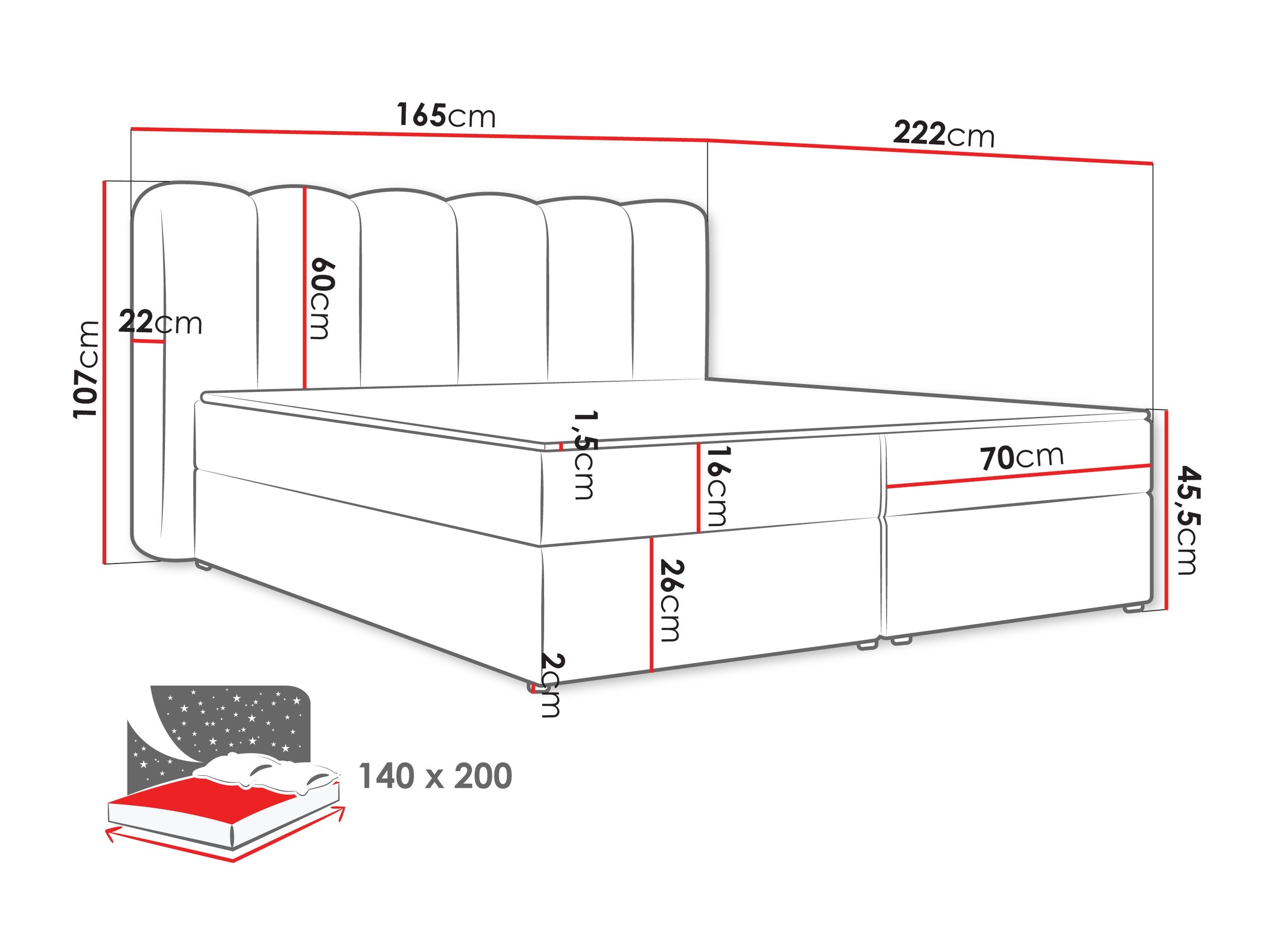 Lit boxspring Stonecrest 112 (Lambi 04)