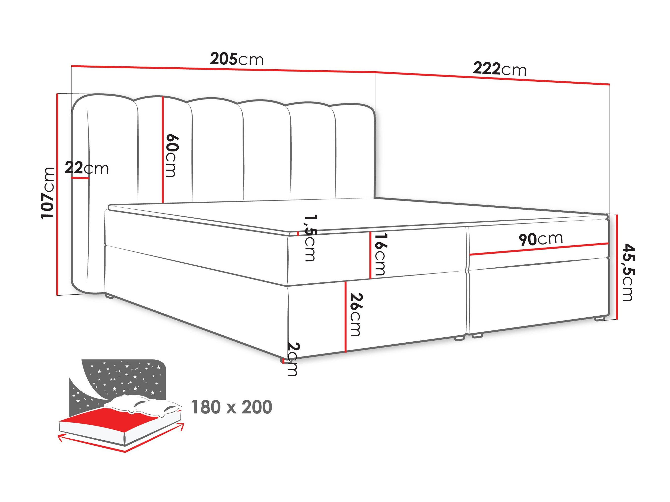 Lit boxspring Stonecrest 112 (Lambi 04)