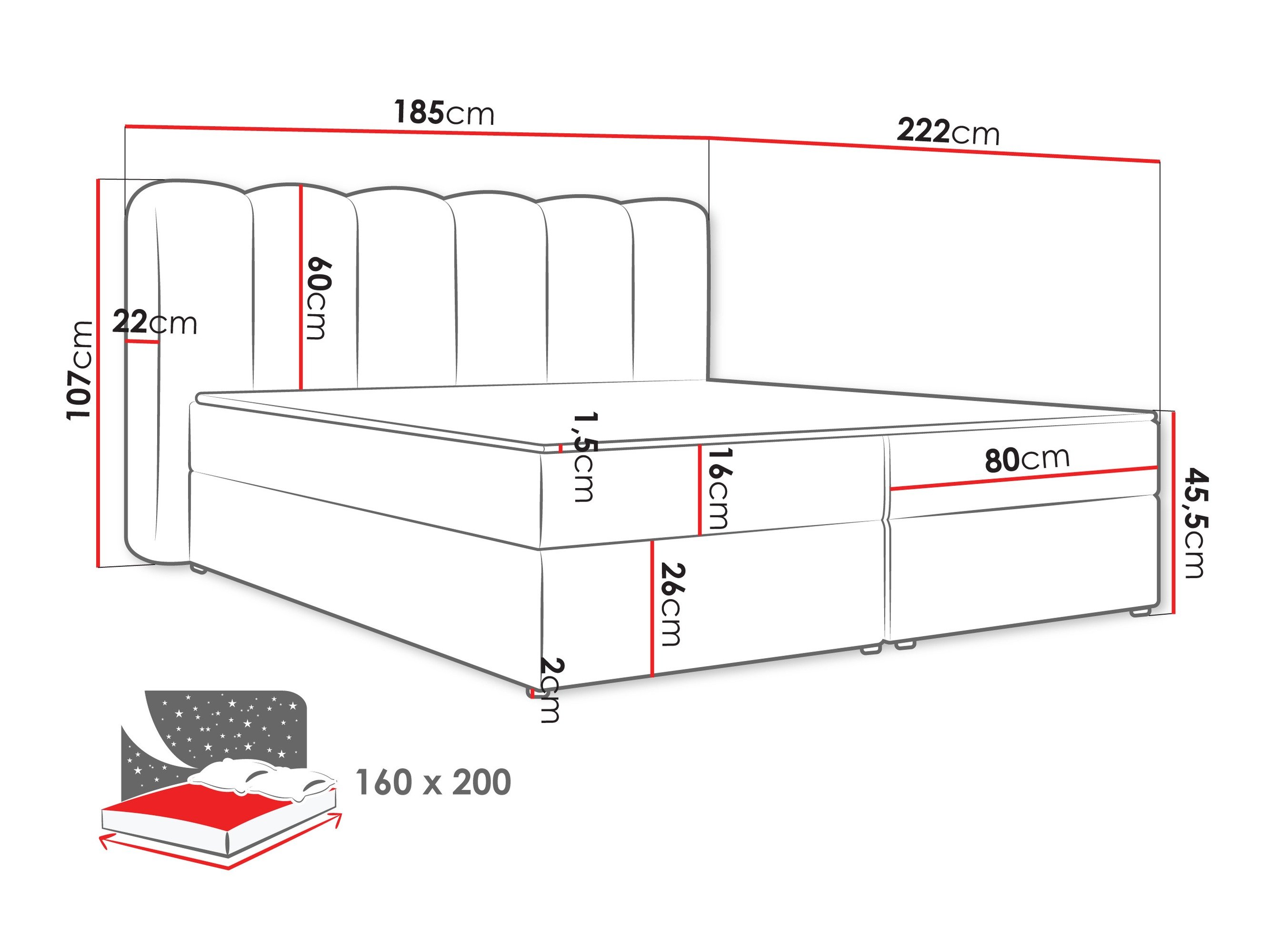 Lit boxspring Stonecrest 112 (Lambi 07)