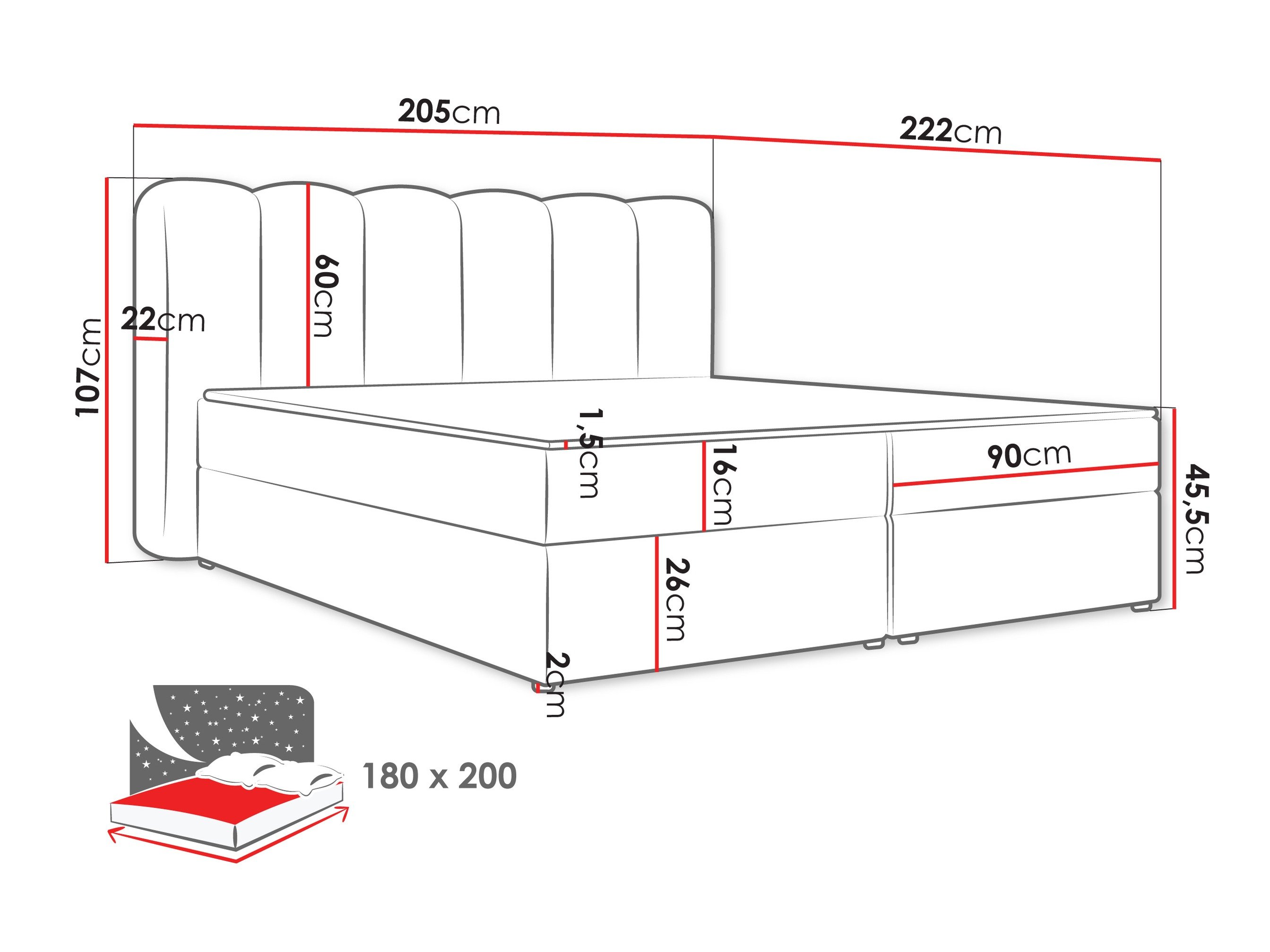 Lit boxspring Stonecrest 112 (Lambi 07)