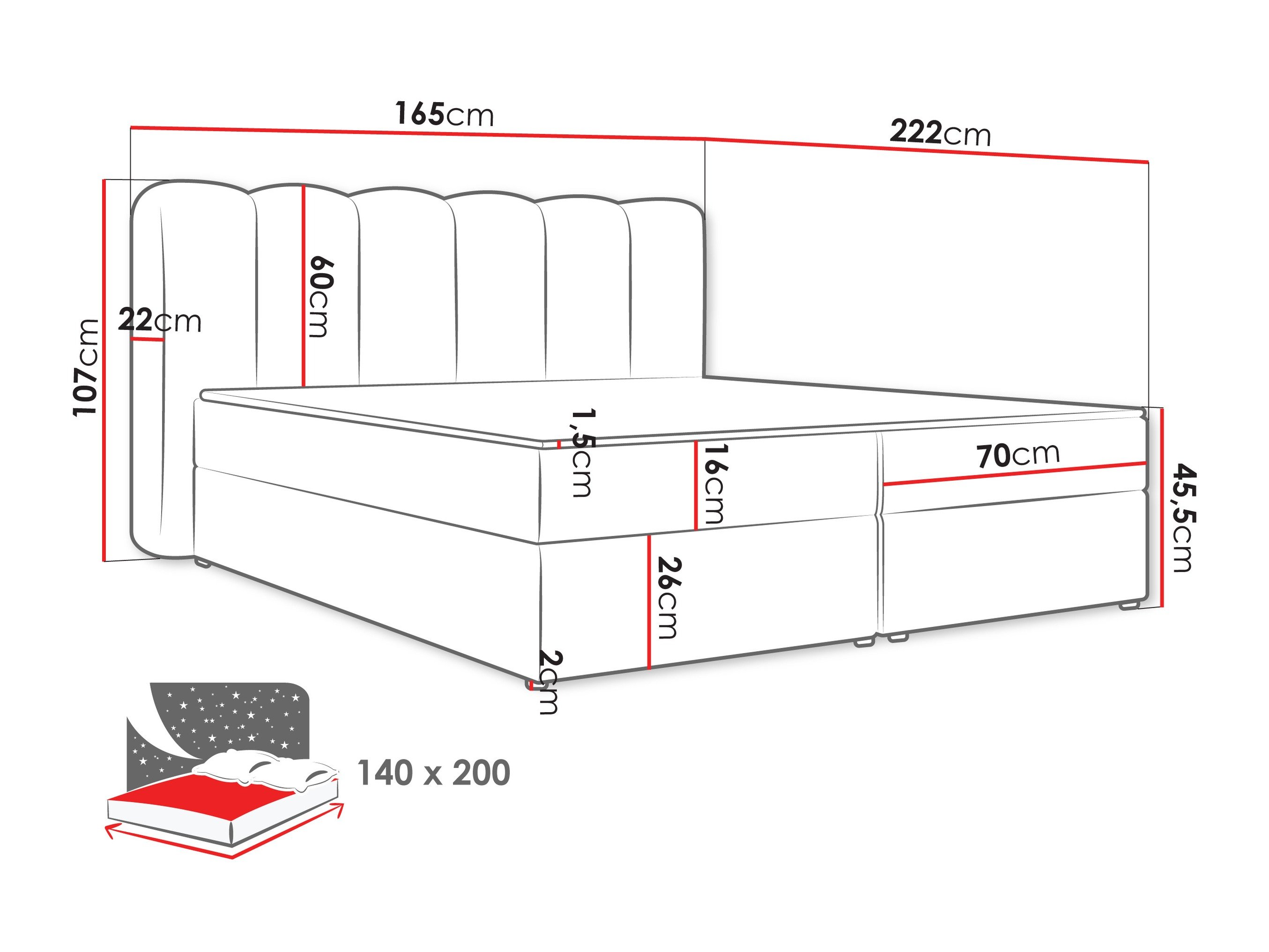 Lit boxspring Stonecrest 112 (Lambi 08)
