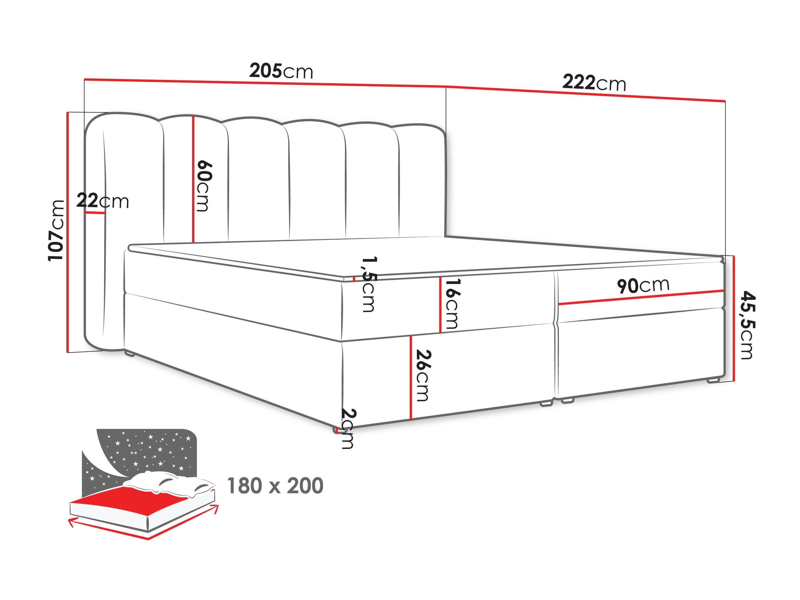 Lit boxspring Stonecrest 112 (Lambi 08)