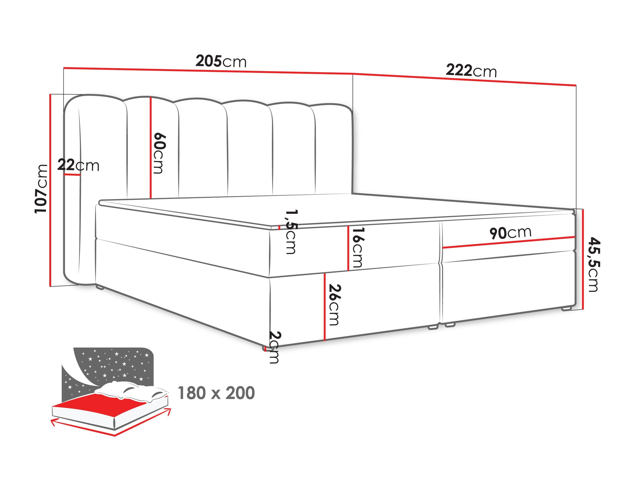 Lit boxspring Stonecrest 112 (Lambi 11)