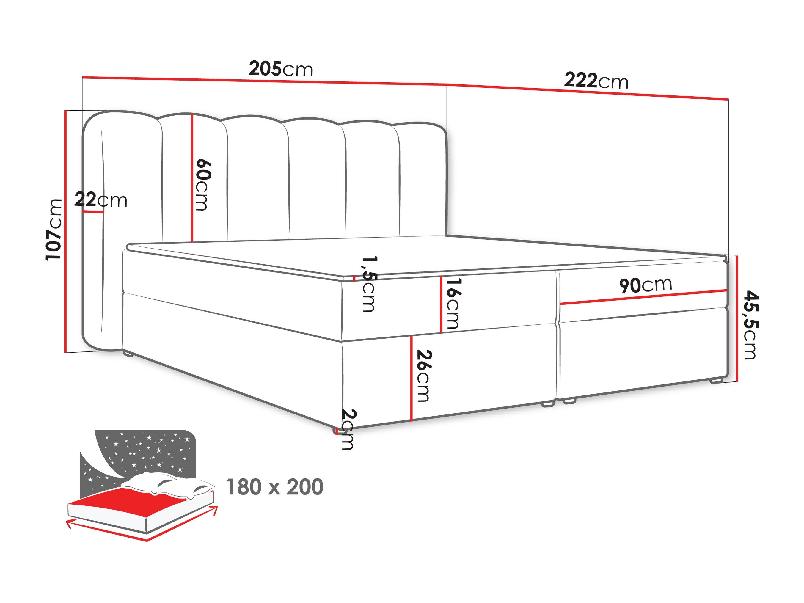 Lit boxspring Stonecrest 112 (Lambi 12)