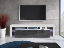 Meuble TV Nashville 103 (Blanc + Gris brillant)