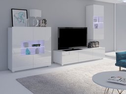 Ensemble de salon Tivdalu 111 (Blanc + Blanc brillant)