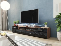 Meuble TV Charlotte 117 (Prune + Noir brillant)