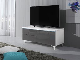Meuble TV Nashville 119 (Blanc + Gris brillant)