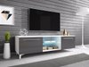 Meuble TV Nashville 120 (Blanc + Gris brillant)
